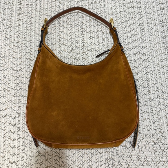 Staud Pine Leather Hobo Bag in Tan Suede - Picture 8 of 16